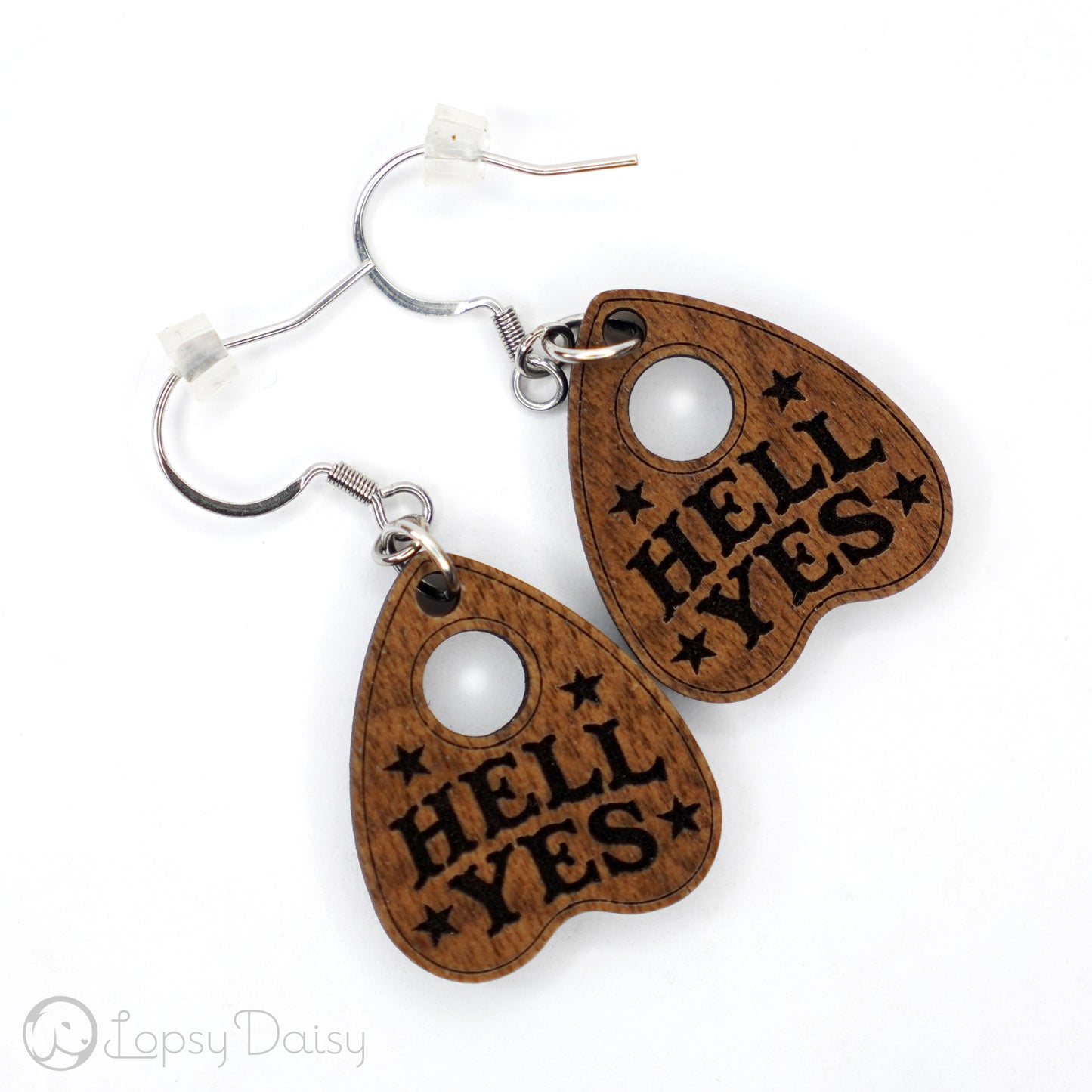"Hell Yes" Ouija Planchette Earrings